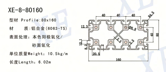 80160工業鋁型材規格 80160工業鋁型材規格