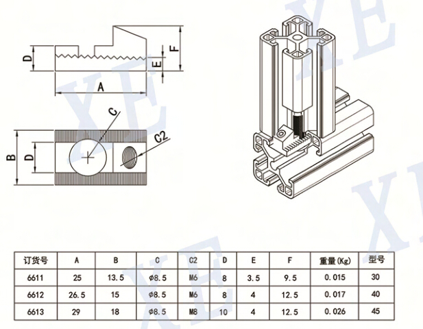 鋁型材配件直角槽扣規格 鋁型材配件直角槽扣規格